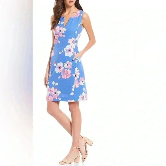 Joules Elayna V-Neck Sleeveless Linen Sheath Dress Size 8 - Picture 1 of 9